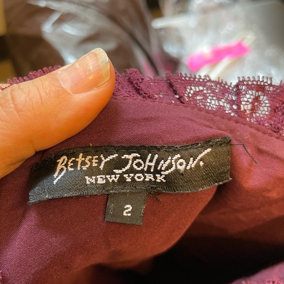 Vintage w tags Betsy Johnson Strapless sweetheart neckline velvet Dress Size XS - Picture 5 of 6